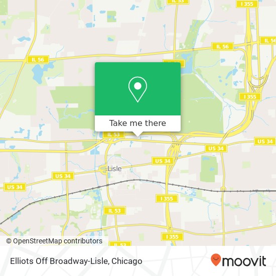 Mapa de Elliots Off Broadway-Lisle, 750 Warrenville Rd Lisle, IL 60532