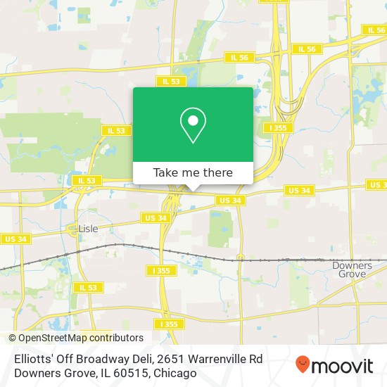 Elliotts' Off Broadway Deli, 2651 Warrenville Rd Downers Grove, IL 60515 map