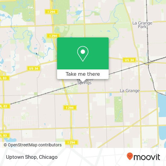 Mapa de Uptown Shop, 921 Burlington Ave Western Springs, IL 60558