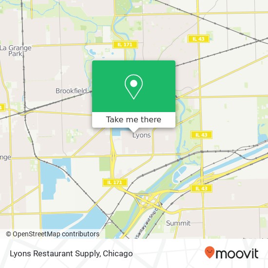Mapa de Lyons Restaurant Supply, 4344 Lawndale Ave Lyons, IL 60534