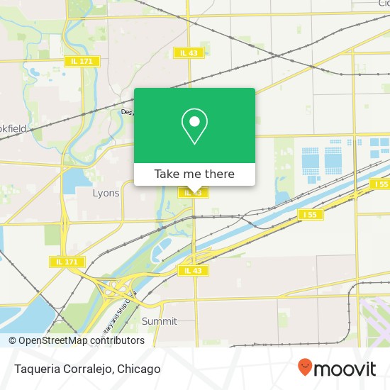 Mapa de Taqueria Corralejo, 4433 Harlem Ave Berwyn, IL 60402