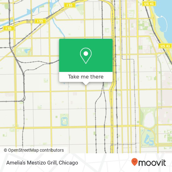 Mapa de Amelia's Mestizo Grill, 4559 S Halsted St Chicago, IL 60609