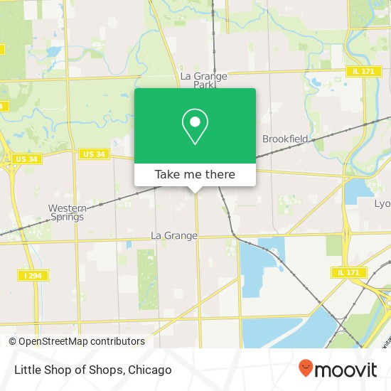 Mapa de Little Shop of Shops, 82 S La Grange Rd La Grange, IL 60525
