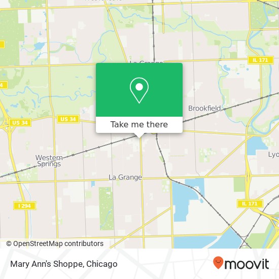 Mapa de Mary Ann's Shoppe, 21 Calendar Ave La Grange, IL 60525