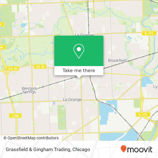 Mapa de Grassfield & Gingham Trading, 26 W Calendar Ave La Grange, IL 60525