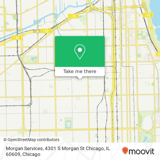 Mapa de Morgan Services, 4301 S Morgan St Chicago, IL 60609