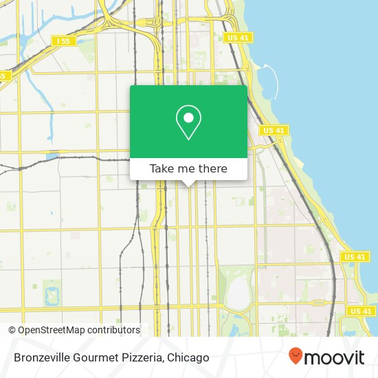 Mapa de Bronzeville Gourmet Pizzeria, 4300 S Michigan Ave Chicago, IL 60653