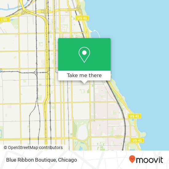 Mapa de Blue Ribbon Boutique, 648 E 43rd St Chicago, IL 60653