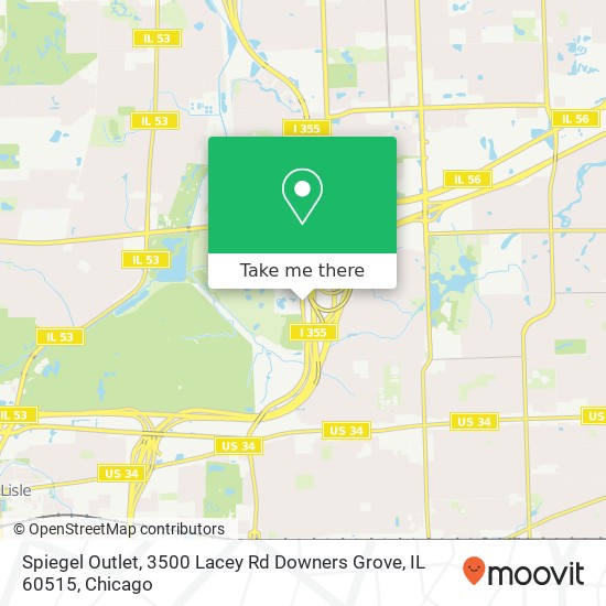 Mapa de Spiegel Outlet, 3500 Lacey Rd Downers Grove, IL 60515
