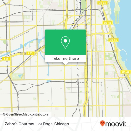 Mapa de Zebra's Gourmet Hot Dogs, 744 W 35th St Chicago, IL 60616