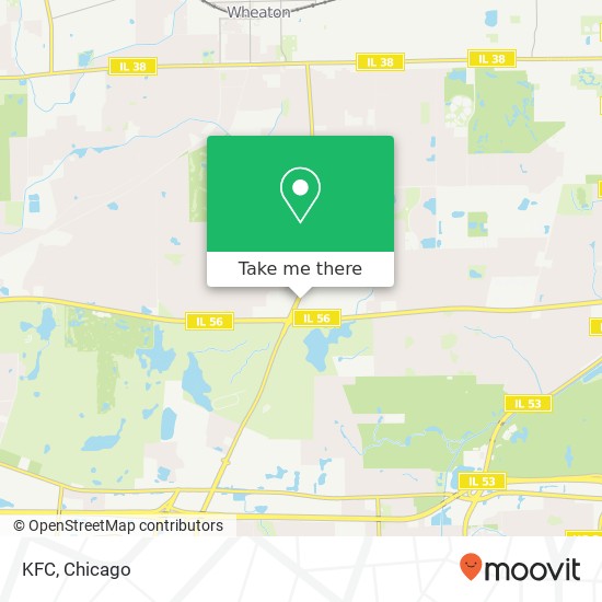 Mapa de KFC, 171 Danada Sq E Wheaton, IL 60189