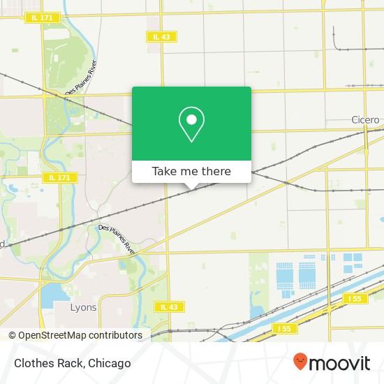 Mapa de Clothes Rack, 6932 Windsor Ave Berwyn, IL 60402