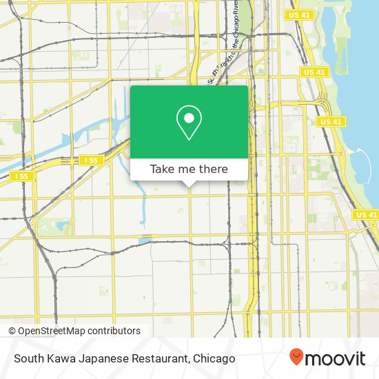 Mapa de South Kawa Japanese Restaurant, 3417 S Halsted St Chicago, IL 60608