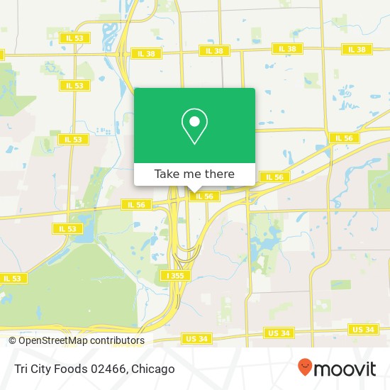 Mapa de Tri City Foods 02466, 1540 Butterfield Rd Downers Grove, IL 60515