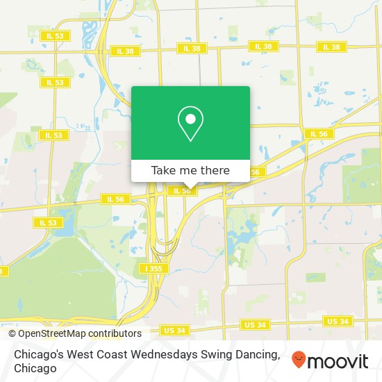 Mapa de Chicago's West Coast Wednesdays Swing Dancing