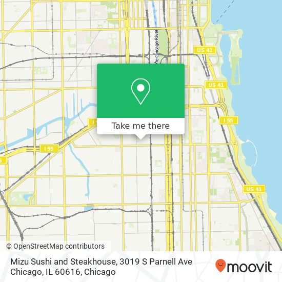 Mapa de Mizu Sushi and Steakhouse, 3019 S Parnell Ave Chicago, IL 60616