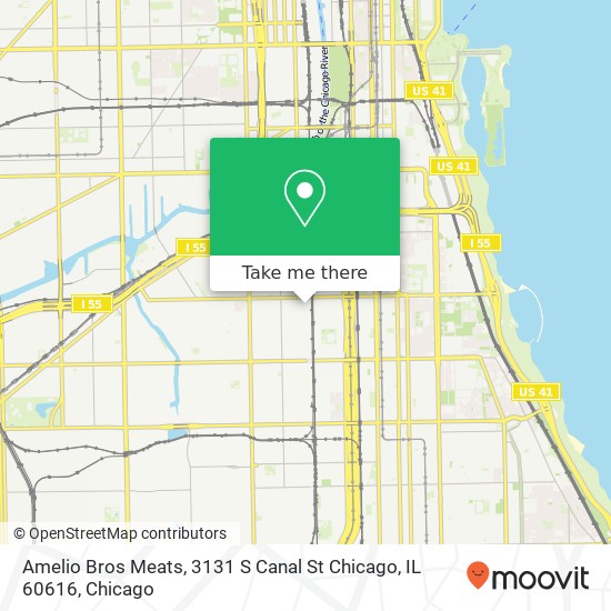 Mapa de Amelio Bros Meats, 3131 S Canal St Chicago, IL 60616