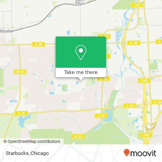 Mapa de Starbucks, 425 Fawell Blvd Glen Ellyn, IL 60137