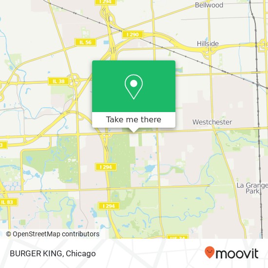 Mapa de BURGER KING, 2215 Enterprise Dr Westchester, IL 60154