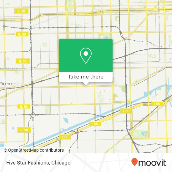 Mapa de Five Star Fashions, 3350 W 26th St Chicago, IL 60623