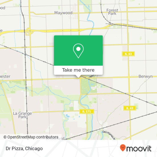 Mapa de Dr Pizza, 8427 W Cermak Rd North Riverside, IL 60546