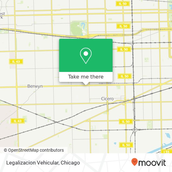 Mapa de Legalizacion Vehicular, 5635 W Cermak Rd Cicero, IL 60804