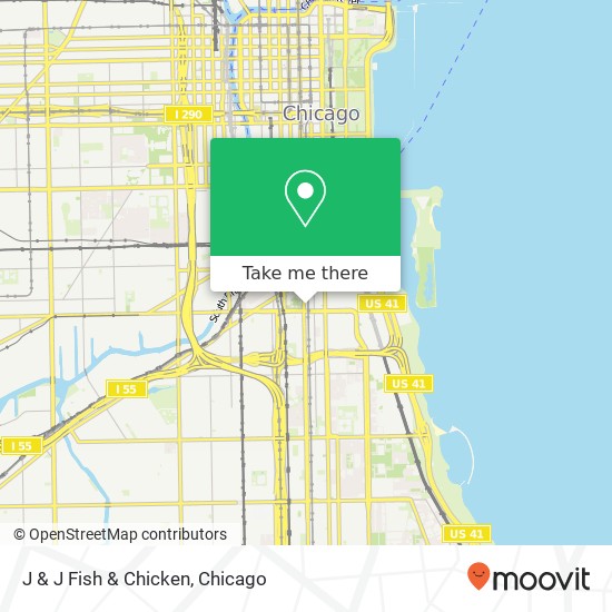 Mapa de J & J Fish & Chicken, 8 E Cermak Rd Chicago, IL 60616