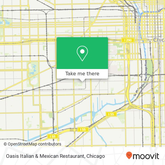 Mapa de Oasis Italian & Mexican Restaurant, 1759 W 18th St Chicago, IL 60608