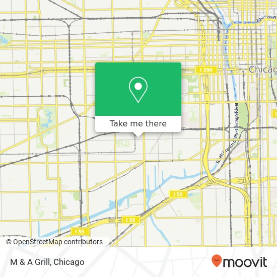 Mapa de M & A Grill, 1646 W 18th St Chicago, IL 60608