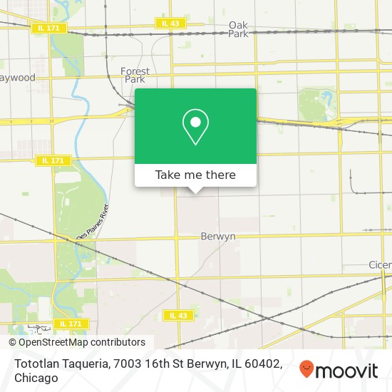Tototlan Taqueria, 7003 16th St Berwyn, IL 60402 map