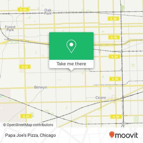 Mapa de Papa Joe's Pizza, 5938 W 16th St Cicero, IL 60804