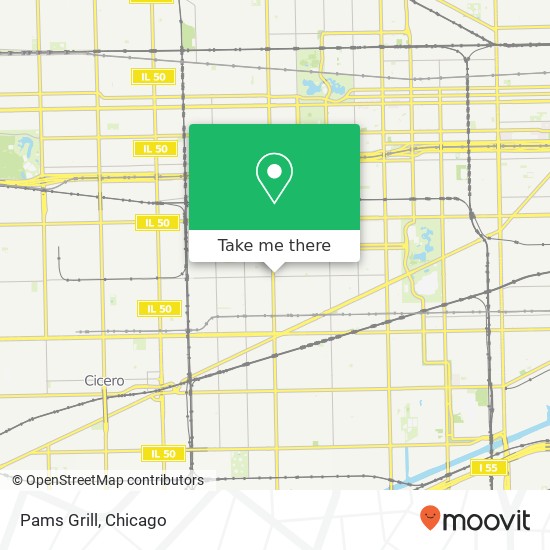 Mapa de Pams Grill, 3952 W 16th St Chicago, IL 60623