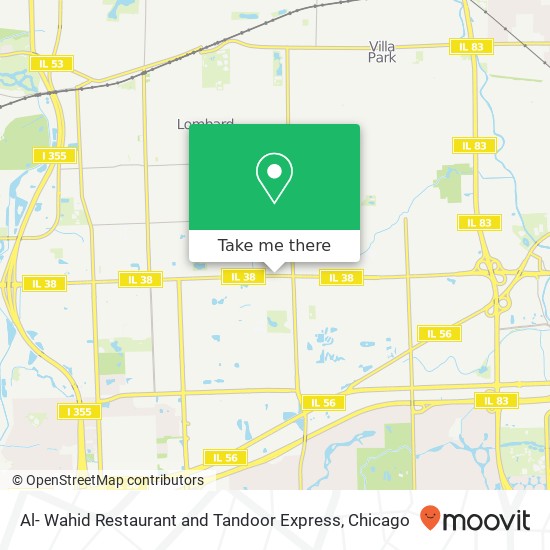 Mapa de Al- Wahid Restaurant and Tandoor Express, 896 E Roosevelt Rd Lombard, IL 60148