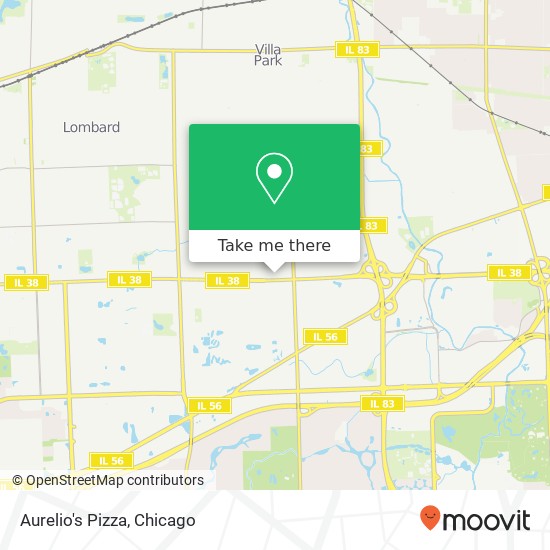 Mapa de Aurelio's Pizza, 100 E Roosevelt Rd Villa Park, IL 60181