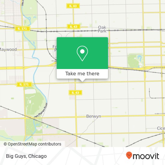 Mapa de Big Guys, 7021 Roosevelt Rd Berwyn, IL 60402