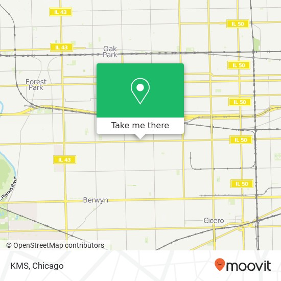 Mapa de KMS, 6140 Roosevelt Rd Oak Park, IL 60304