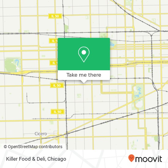 Mapa de Killer Food & Deli, 4150 W Roosevelt Rd Chicago, IL 60624