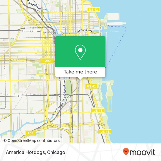 Mapa de America Hotdogs, 1221 S Wabash Ave Chicago, IL 60605