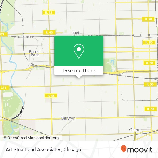Mapa de Art Stuart and Associates, 1116 S Scoville Ave Oak Park, IL 60304