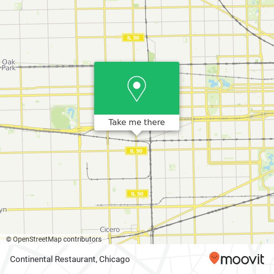 Mapa de Continental Restaurant, 901 S Cicero Ave Chicago, IL 60644