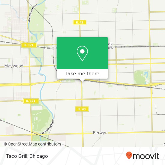 Mapa de Taco Grill, 1141 Garfield St Oak Park, IL 60304