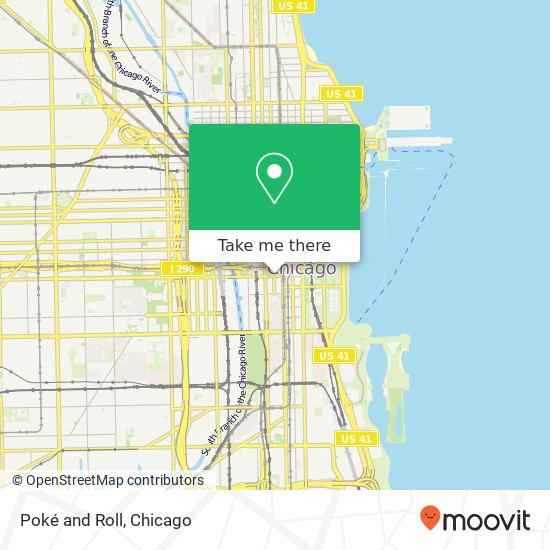 Mapa de Poké and Roll, 555 S Dearborn St Chicago, IL 60605