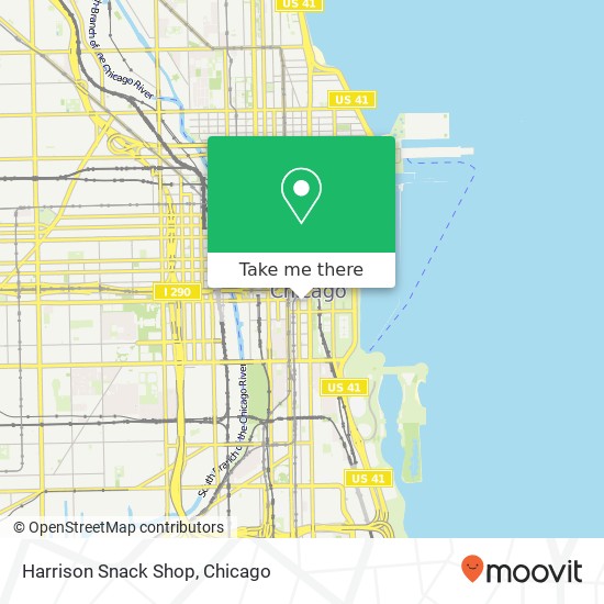 Mapa de Harrison Snack Shop, 63 E Harrison St Chicago, IL 60605