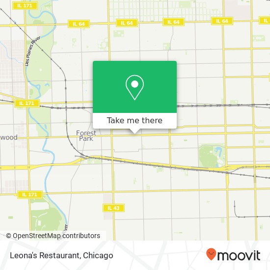 Mapa de Leona's Restaurant, 848 Madison St Oak Park, IL 60302