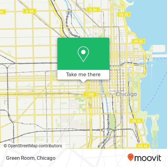 Mapa de Green Room, 130 S Green St Chicago, IL 60607