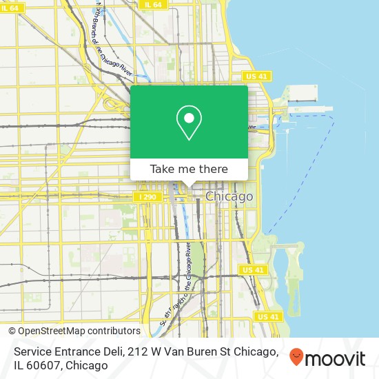 Mapa de Service Entrance Deli, 212 W Van Buren St Chicago, IL 60607