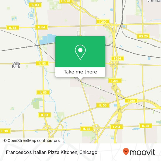 Mapa de Francesco's Italian Pizza Kitchen, 570 S York St Elmhurst, IL 60126