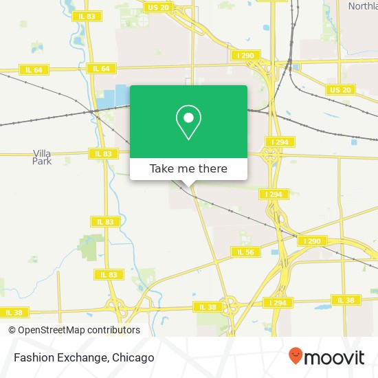 Mapa de Fashion Exchange, 110 W Vallette St Elmhurst, IL 60126