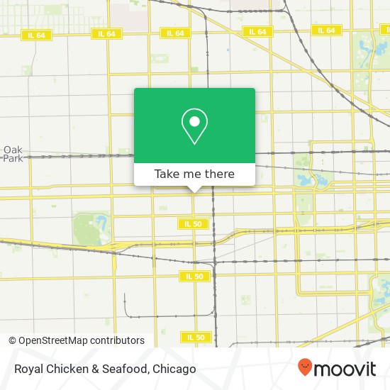 Mapa de Royal Chicken & Seafood, 4749 W Madison St Chicago, IL 60644