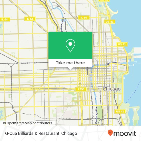 Mapa de G-Cue Billiards & Restaurant, 157 N Morgan St Chicago, IL 60607